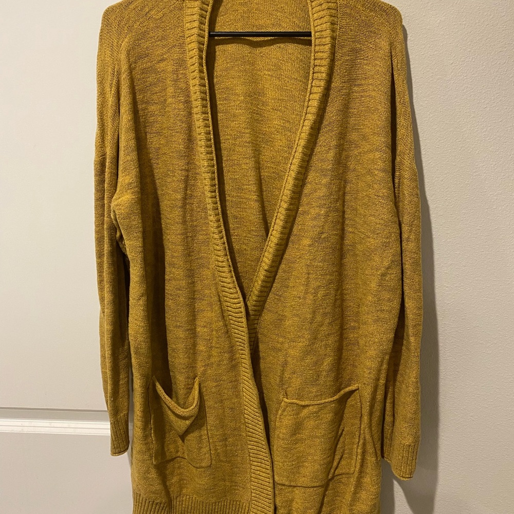 Women's Mustard Cardigan Sweater